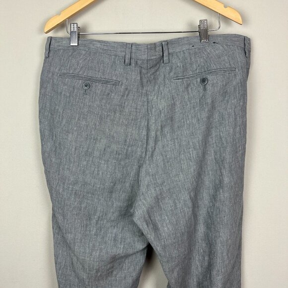 Banana Republic Modern Slim Fit Pants Mens 38x30.5 Gray 100% Linen Chino - Picture 5 of 12